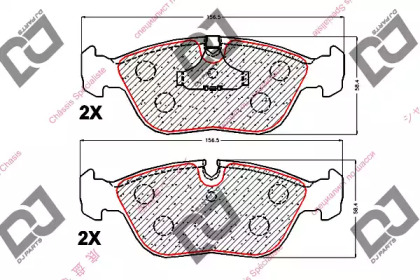 Комплект тормозных колодок DJ PARTS BP1900